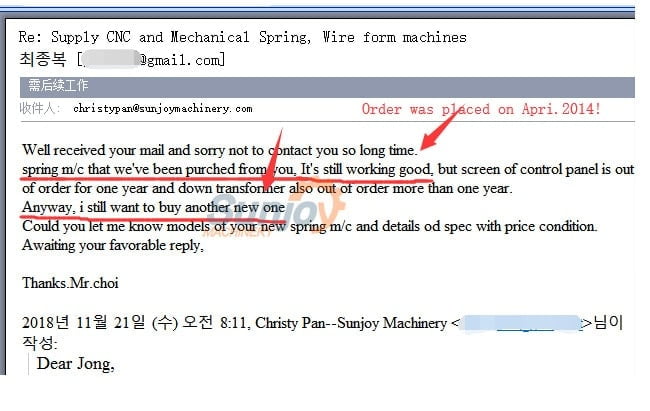 Customer repeat order since 2014